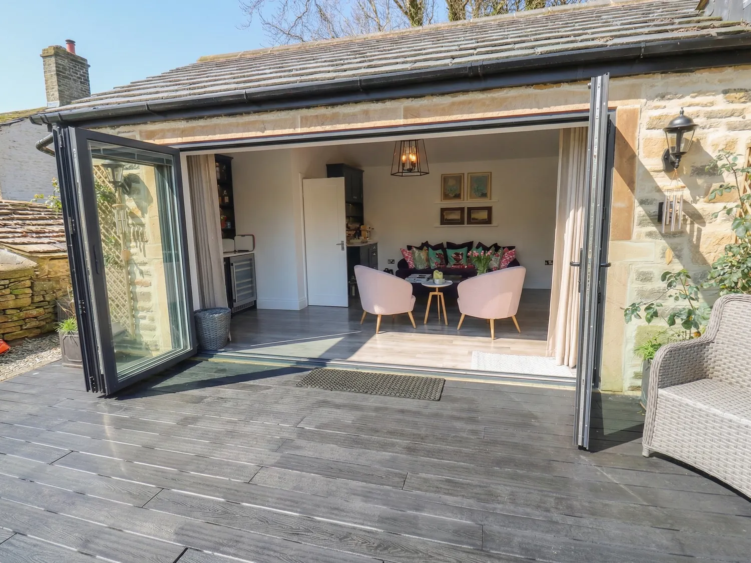 Wide open doors into The Summerhouse interior